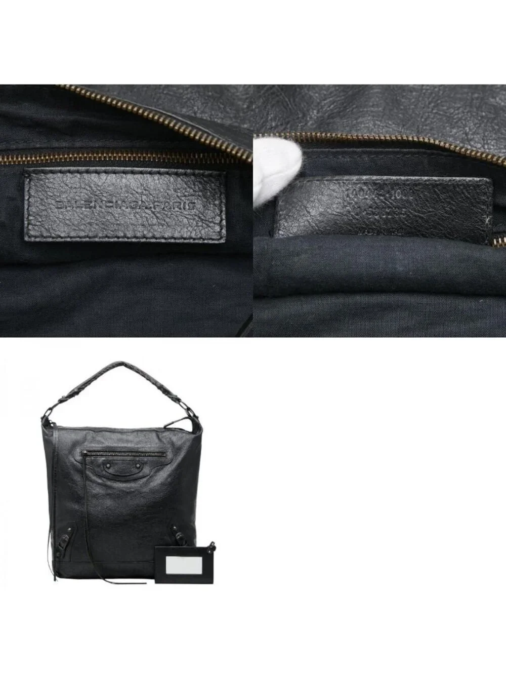 Balenciaga the Day Shoulder Bag Black Leather